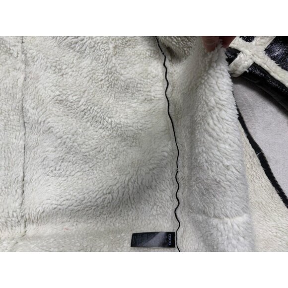 ASOS Oversized Parka In Cracked Vinyl With Borg US SIZE 10 - Picture 14 of 16